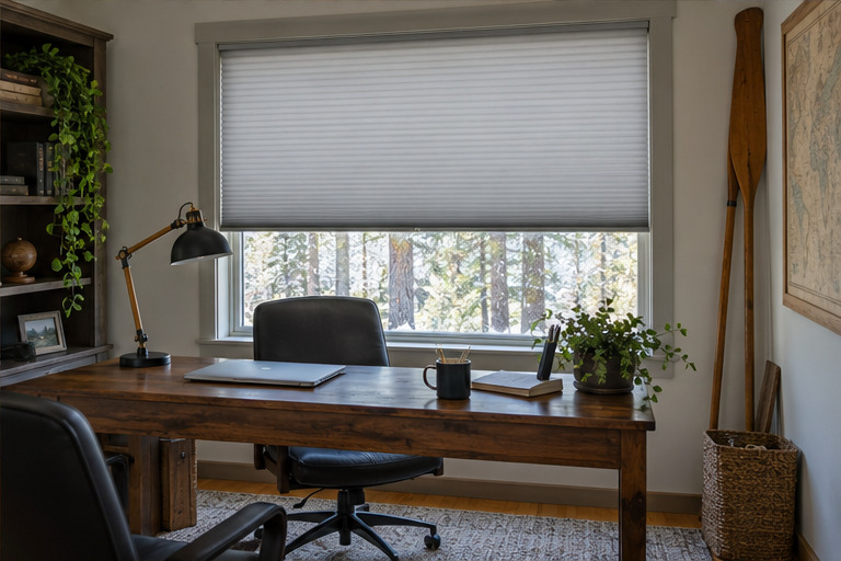 Cellular Honeycomb Shades shown in a natural residential setting