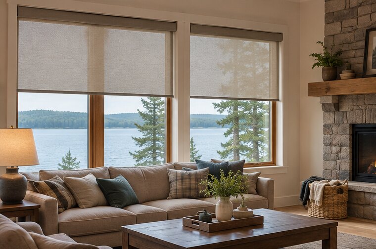Roller & Solar Shades in a comfortable home
