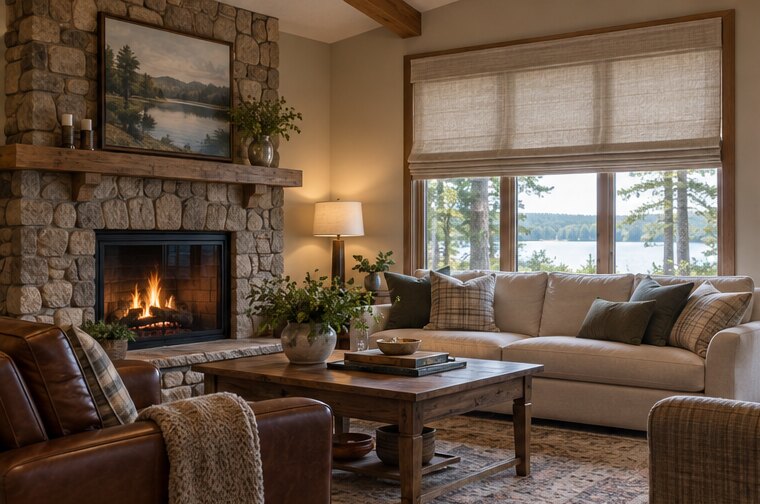 Roman Shades in a comfortable home