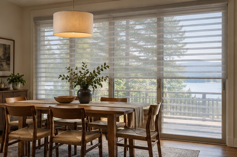 Sheer Shades shown in a natural window setting