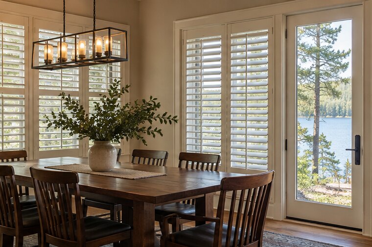 Interior Shutters shown in a natural window setting