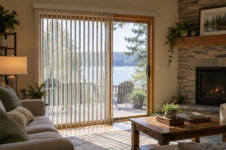 Vertical Blinds in a comfortable home